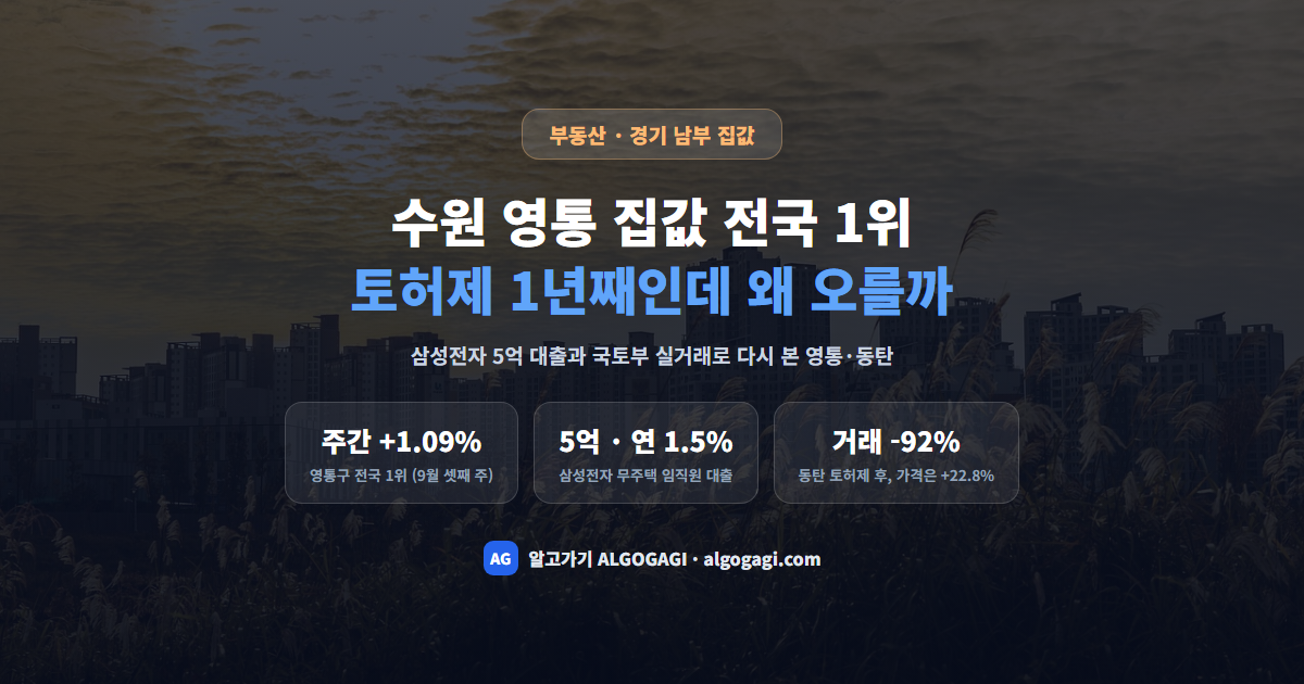 수원 영통 집값 전국 1위, 토허제 1년째인데 왜 오를까
